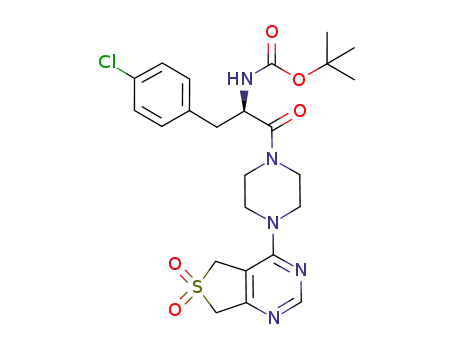(R)-tert-butyl 3-(4-chlorophenyl)-1-(4-(6,6-dioxido-5,7-dihydrothieno[3,4-d]pyrimidin-4-yl)piperazin-1-yl)-1-oxopropan-2-ylcarbamate