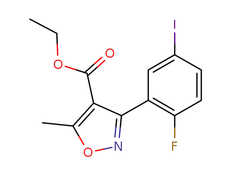 4-ethoxycarbonyl-5-methyl-3-(2-fluoro-5-iodophenyl)isoxazole