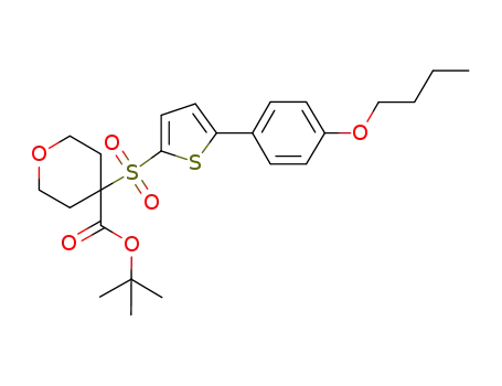 Molecular Structure of 701270-41-9 (tert-butyl 4-{[5-(4-butoxyphenyl)thien-2-yl]sulfonyl}tetrahydro-2H-pyran-4-carboxylate)