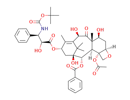 Molecular Structure of 114977-29-6 (2'-epi 3'-epi N-debenzoyl-N-tert-butoxycarbonyl-10-deacetyl taxol)