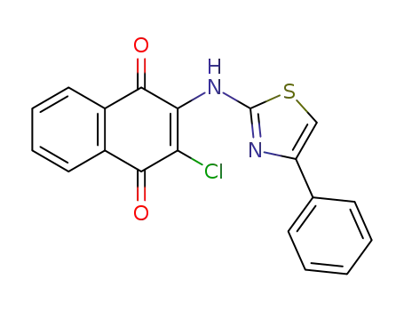 Molecular Structure of 60463-71-0 (1,4-Naphthalenedione, 2-chloro-3-[(4-phenyl-2-thiazolyl)amino]-)