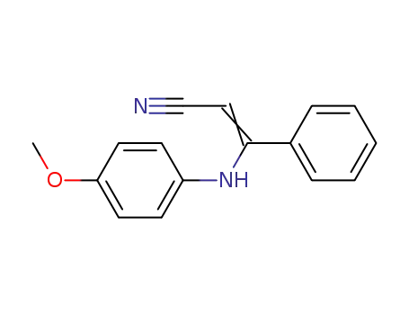 Molecular Structure of 69689-99-2 (3-[(4-methoxyphenyl)amino]-3-phenylprop-2-enenitrile)