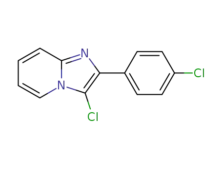 Molecular Structure of 131947-29-0 (Imidazo[1,2-a]pyridine, 3-chloro-2-(4-chlorophenyl)-)