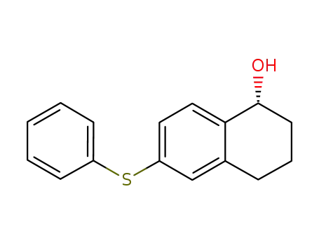 Molecular Structure of 895534-20-0 ((R)-6-phenylsulfanyl-1,2,3,4-tetrahydro-naphthalen-1-ol)
