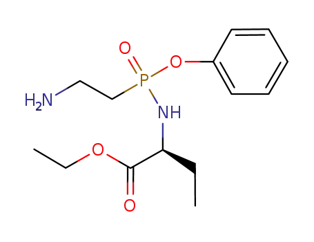 Molecular Structure of 622868-36-4 (Butanoic acid, 2-[[(2-aminoethyl)phenoxyphosphinyl]amino]-, ethyl
ester, (2S)-)