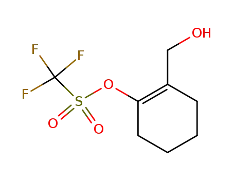 Molecular Structure of 144242-01-3 (Methanesulfonic acid, trifluoro-, 2-(hydroxymethyl)-1-cyclohexen-1-yl
ester)
