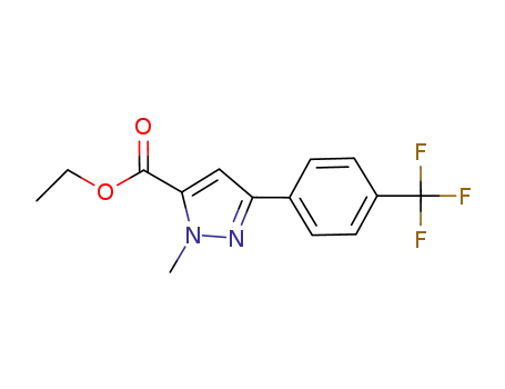 Molecular Structure of 864426-78-8 (ETHYL 1-METHYL-3-(4-(TRIFLUOROMETHYL)PHENYL)-1H-PYRAZOLE-5-CARBOXYLATE)
