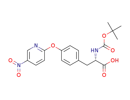 Molecular Structure of 1011521-39-3 ((2S)-2-[(t-butoxycarbonyl)amino]-3-{4-[(5-nitropyridin-2-yl)oxy]phenyl}propanoic acid)