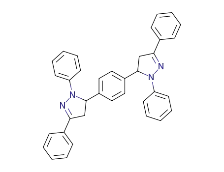 Molecular Structure of 34135-42-7 (1H-Pyrazole, 5,5'-(1,4-phenylene)bis[4,5-dihydro-1,3-diphenyl-)