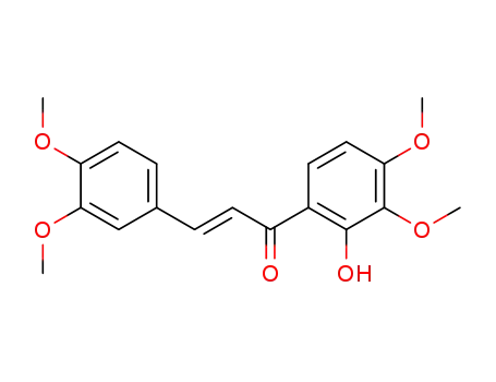 Molecular Structure of 94285-19-5 (2-Propen-1-one,
3-(3,4-dimethoxyphenyl)-1-(2-hydroxy-3,4-dimethoxyphenyl)-, (E)-)