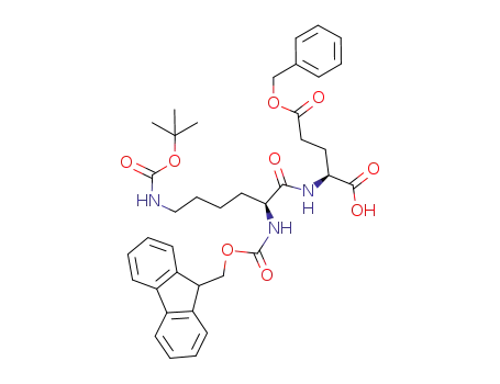 Molecular Structure of 1006066-87-0 (Fmoc-L-Lys(Boc)-L-Glu(OBzl)-OH)