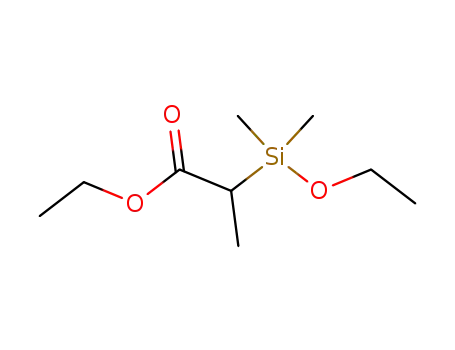 Molecular Structure of 72227-79-3 (Propanoic acid, 2-(ethoxydimethylsilyl)-, ethyl ester)