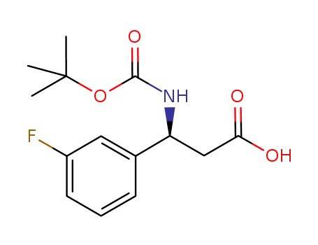 Molecular Structure of 500789-04-8 (Benzenepropanoic acid, b-[[(1,1-dimethylethoxy)carbonyl]amino]-3-fluoro-,(bR)-)