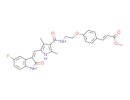 methyl (E)-3-(4-(2-(5-((Z)-(5-fluoro-2-oxoindolin-3-ylidene)methyl)-2,4-dimethyl-1H-pyrrole-3-carboxamido)ethoxy)phenyl)acrylate