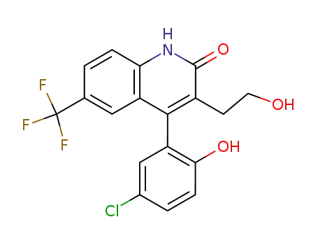 2(1H)-Quinolinone, 4-(5-chloro-2-hydroxyphenyl)-3-(2-hydroxyethyl)-6-(trifluoromethyl)-