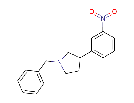 Molecular Structure of 145104-99-0 (Pyrrolidine, 3-(3-nitrophenyl)-1-(phenylmethyl)-)