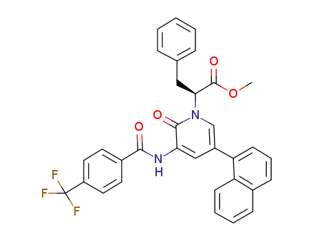 (S)-2-[5-Naphthalen-1-yl-2-oxo-3-(4-trifluoromethylbenzoylamino)-2H-pyridin-1-yl]-3-phenylpropionic acid methyl ester