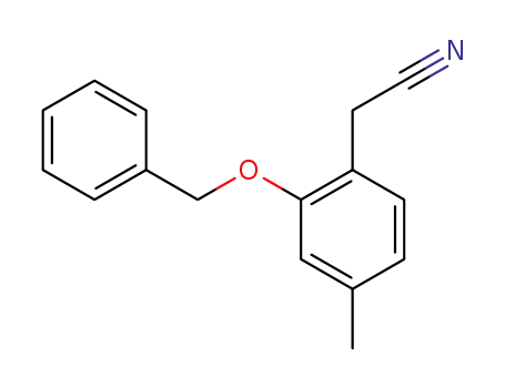 Molecular Structure of 117571-36-5 (<4-methyl-2-(phenylmethoxy)phenyl>acetonitrile)