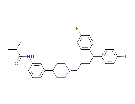 Molecular Structure of 387826-59-7 (Propanamide,
N-[3-[1-[4,4-bis(4-fluorophenyl)butyl]-4-piperidinyl]phenyl]-2-methyl-)