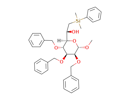 methyl-2,3,4-tri-O-benzyl-7-(Si-dimethylphenyl-silyl)-L-glycero-α-Dmanno-heptopyranoside