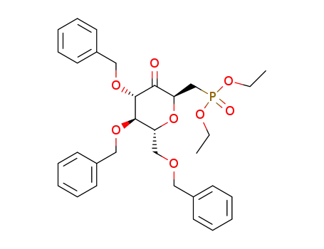diethyl (((2S,4S,5R,6R)-4,5-bis(benzyloxy)-6-((benzyloxy)methyl)-3-oxotetrahydro-2H-pyran-2-yl)methyl)phosphonate
