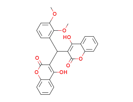 Molecular Structure of 115604-40-5 (3,3′-((2′′,3′′-dimethoxyphenyl)methylene)bis(4-hydroxy-2Hchromen-2-one))