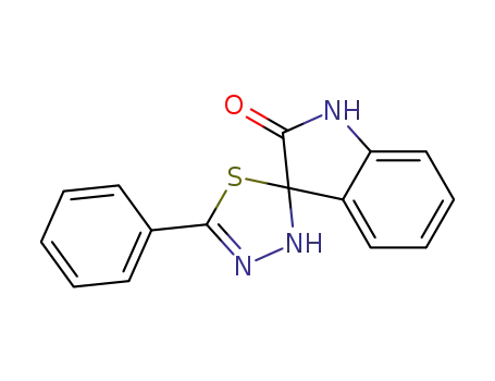 Molecular Structure of 78344-54-4 (2-oxo-5'-phenylindoline-3-spiro-2'-(1',3',4'-thiadiazol-4'-ine))