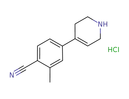 Molecular Structure of 675106-98-6 (Benzonitrile, 2-methyl-4-(1,2,3,6-tetrahydro-4-pyridinyl)-,
monohydrochloride)