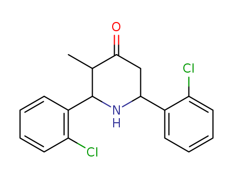 Molecular Structure of 134645-32-2 (4-Piperidinone, 2,6-bis(2-chlorophenyl)-3-methyl-)
