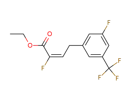 Molecular Structure of 955038-24-1 ((E)-2-fluoro-4-(3-fluoro-5-trifluoromethylphenyl)-but-2-enoic acid ethyl ester)