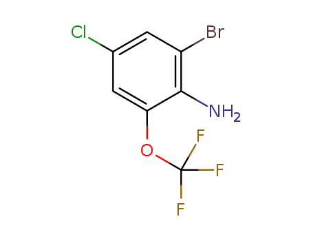 Molecular Structure of 1244949-24-3 (2-Bromo-4-chloro-6-(trifluoromethoxy)benzenamine)