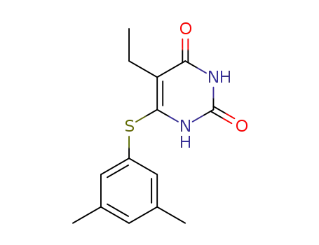 Molecular Structure of 171048-61-6 (2,4(1H,3H)-Pyrimidinedione, 6-[(3,5-dimethylphenyl)thio]-5-ethyl-)