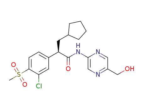 2(R)-(3-chloro-4-methanesulfonyl-phenyl)-3-cyclopentyl-N-(5-hydroxymethyl-pyrazin-2-yl)propionamide