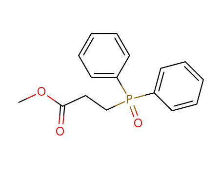 Molecular Structure of 36213-33-9 (Propanoic acid, 3-(diphenylphosphinyl)-, methyl ester)