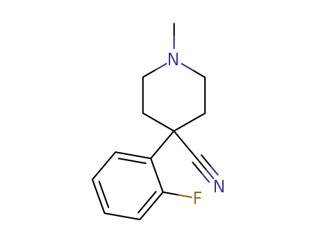 Molecular Structure of 69584-88-9 (4-(2-Fluorophenyl)-1-Methylpiperidine-4-carbonitrile)