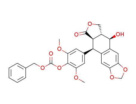Molecular Structure of 23412-22-8 (4'-benzyloxycarbonyl-4'-demethylpodophyllotoxin)