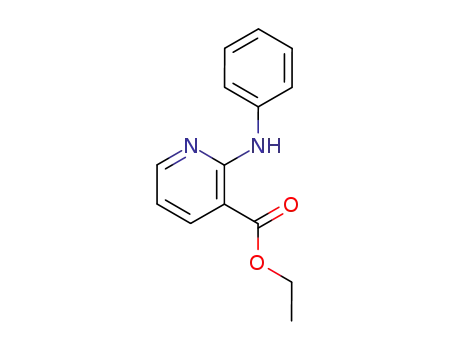 Molecular Structure of 115891-18-4 (3-Pyridinecarboxylic acid, 2-(phenylamino)-, ethyl ester)