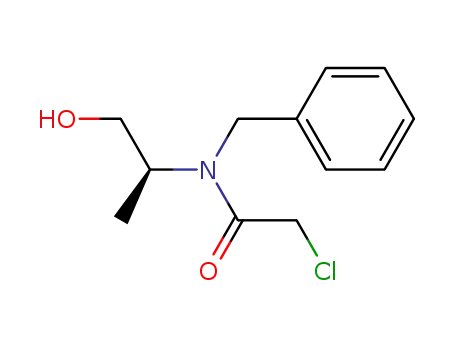 Molecular Structure of 118948-07-5 (N-Benzyl-2-chloro-N-((S)-2-hydroxy-1-methyl-ethyl)-acetamide)