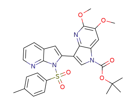 t-butyl 5,6-dimethoxy-3-[1-(toluene-4-sulfonyl)-1H-pyrrolo[2,3-b]pyridin-2-yl]pyrrolo[3,2-b]pyridine-1-carboxylate