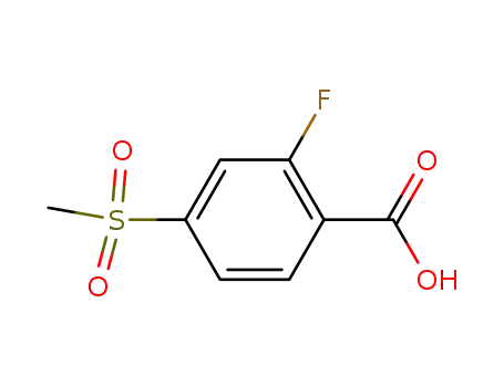 Molecular Structure of 142994-04-5 (2-Fluoro-4-(methylsulfonyl)benzoic Acid)