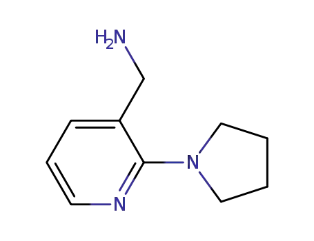 Molecular Structure of 859850-79-6 ((2-Pyrrolidin-1-ylpyrid-3-yl)methylamine)