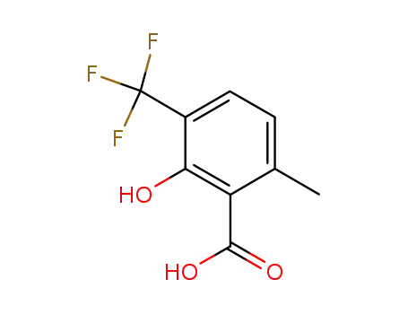 Molecular Structure of 873011-52-0 (Benzoic acid, 2-hydroxy-6-methyl-3-(trifluoromethyl)-)
