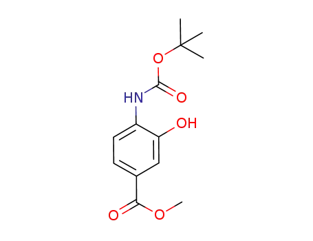 Molecular Structure of 941715-62-4 (methyl 4-(t-butoxycarbonylamino)-3-hydroxybenzoate)