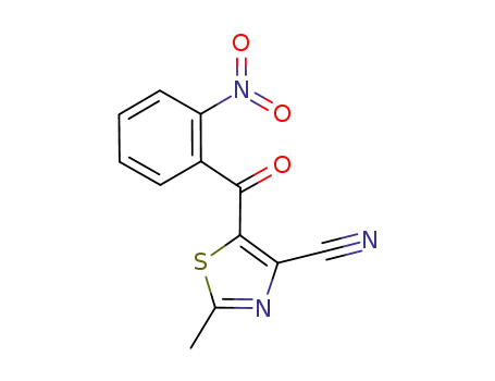Molecular Structure of 848555-08-8 (4-Thiazolecarbonitrile, 2-methyl-5-(2-nitrobenzoyl)-)