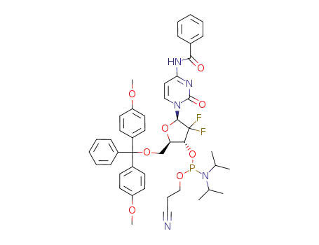 5'-O-(4,4'-dimethoxytrityl)-3'-O-(2-cyanoethyl-N,N'-diisopropylphosphoramidite)-N<SUP>4</SUP>-benzoyl-2'-deoxy-2',2'-difluorocytidine