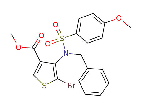 4-[benzyl-(4-methoxy-benzenesulfonyl)-amino]-5-bromo-thiophene-3-carboxylic acid methyl ester