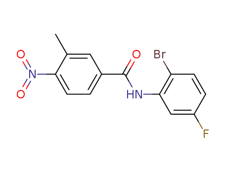 Molecular Structure of 343975-60-0 (N-(2-bromo-5-fluorophenyl)-3-methyl-4-nitrobenzamide)
