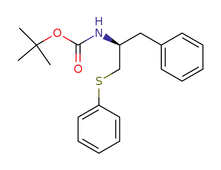 Molecular Structure of 109687-70-9 (Carbamic acid, [1-(phenylmethyl)-2-(phenylthio)ethyl]-, 1,1-dimethylethyl
ester, (S)-)