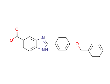 Molecular Structure of 174422-18-5 (2-(4-(benzyloxy)phenyl)-1H-benzo[d]imidazole-5-carboxylic acid)