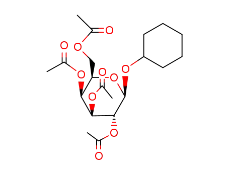 Molecular Structure of 54656-59-6 ((2R,3S,4S,5R,6R)-2-(acetoxymethyl)-6-(cyclohexyloxy)tetrahydro-2H-pyran-3,4,5-triyl triacetate)